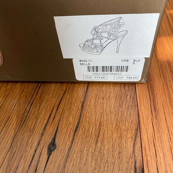 Bebe Black Lace Platform Heels - Picture 9 of 10